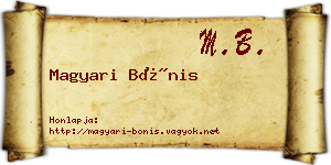 Magyari Bónis névjegykártya